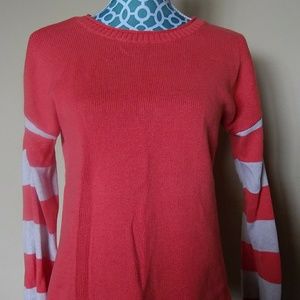Old Navy orange striped sleeve sweater