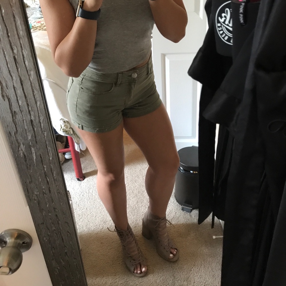 Army green shorts