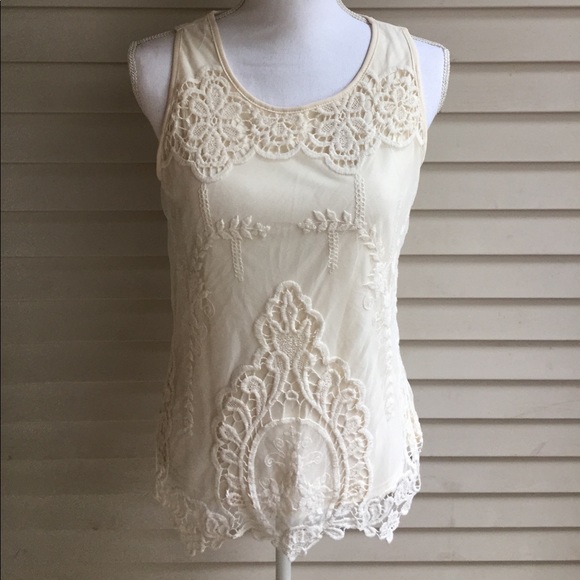 Cynthia Rowley Tops - Cynthia Rowley Ivory Crochet Tank