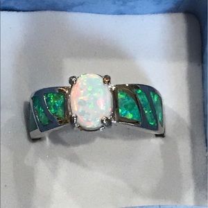 Opal silver ring