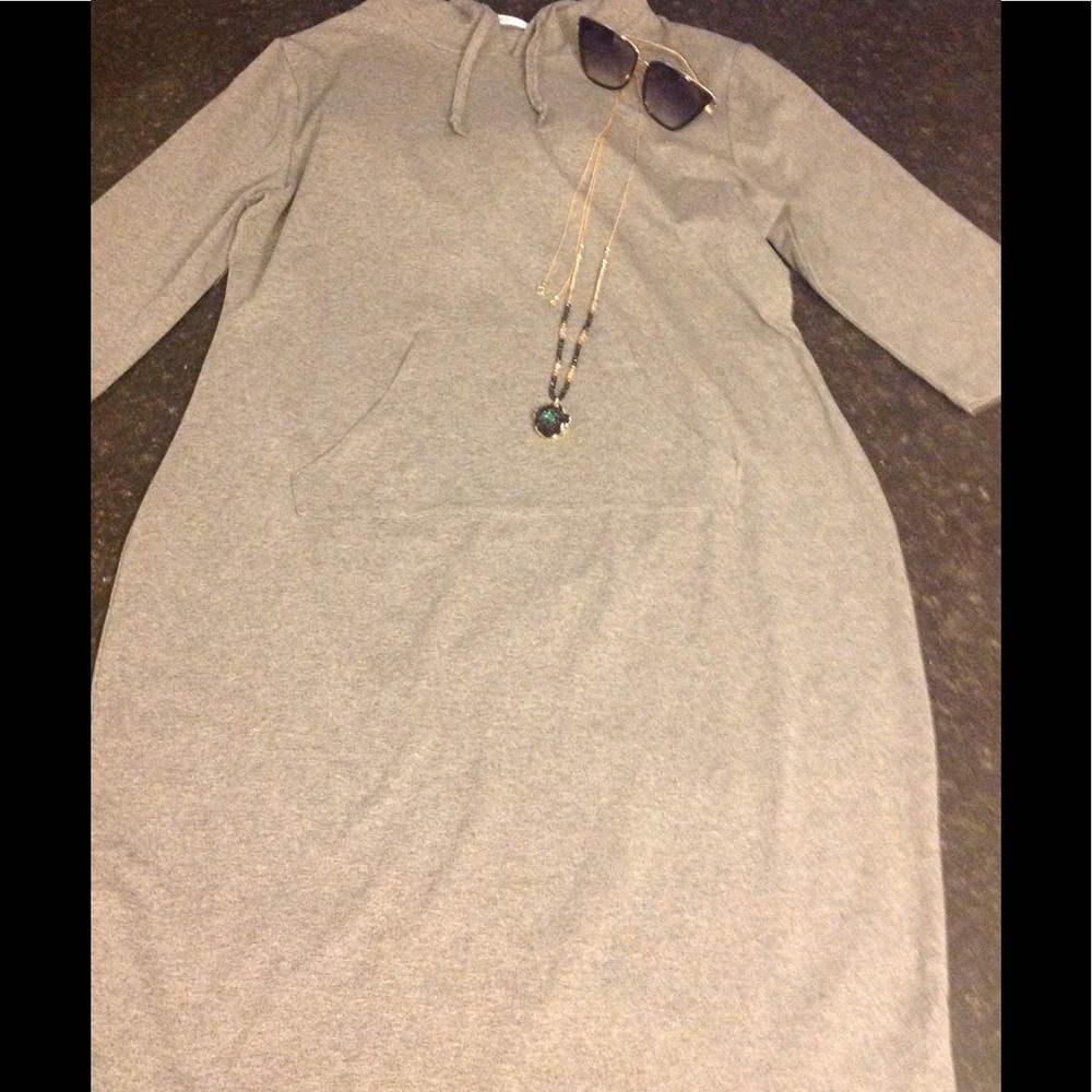 Heather Gray Hooded Dress