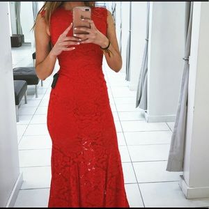 Formal Prom Dress Red Lace Brand NWT NEVER WORN