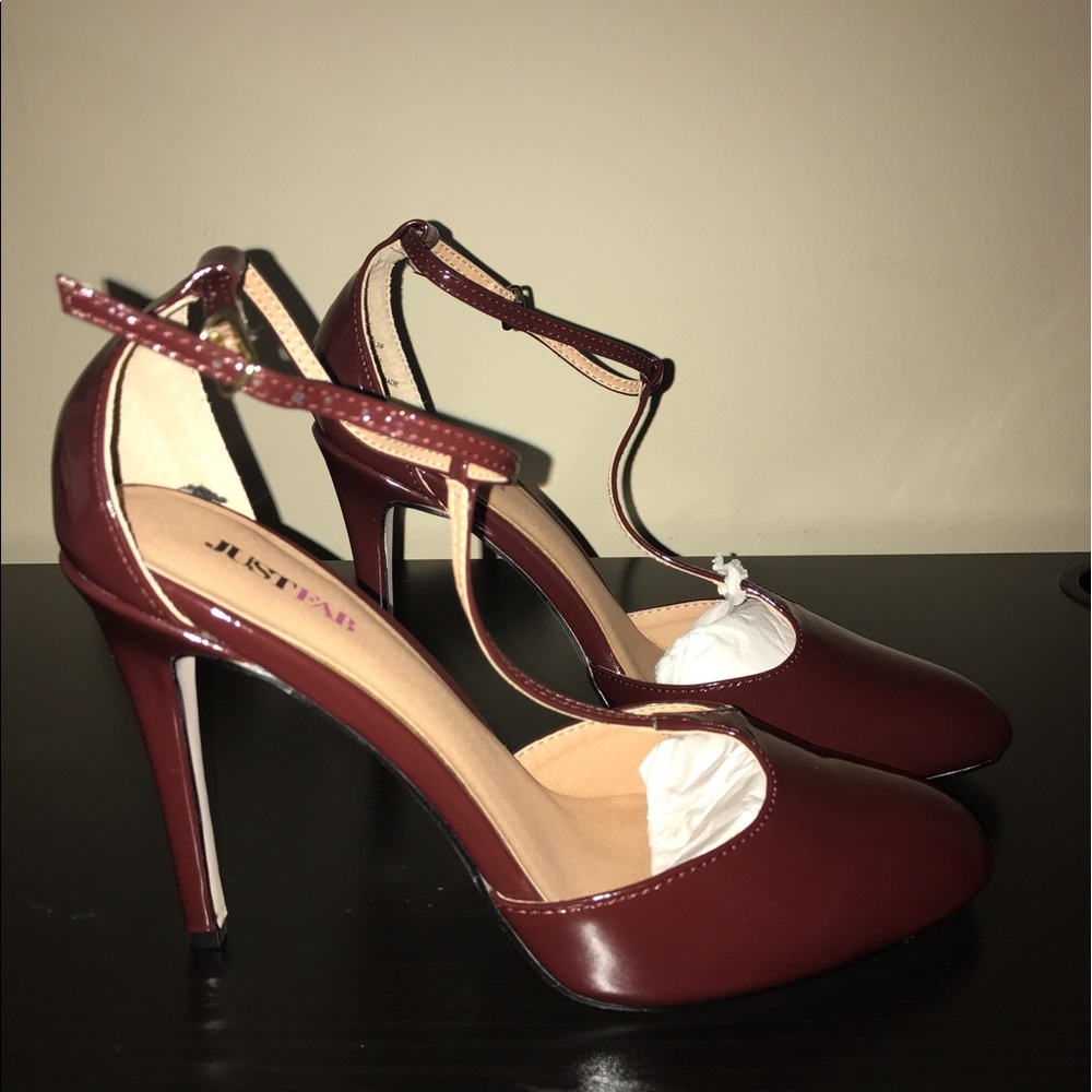 Burgundy T-straps