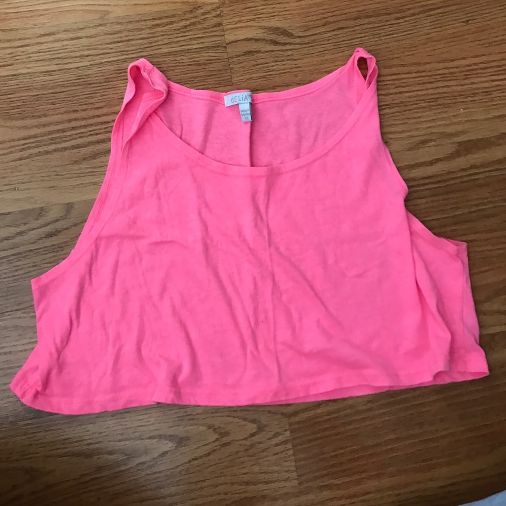 Delias neon pink loose crop top