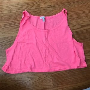 Delias neon pink loose crop top