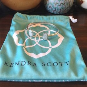 Elton bracelet- silver with iridescent drusy