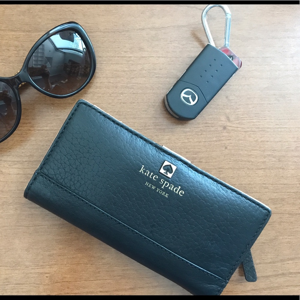 Black Kate Spade Cameron Street Leather Wallet