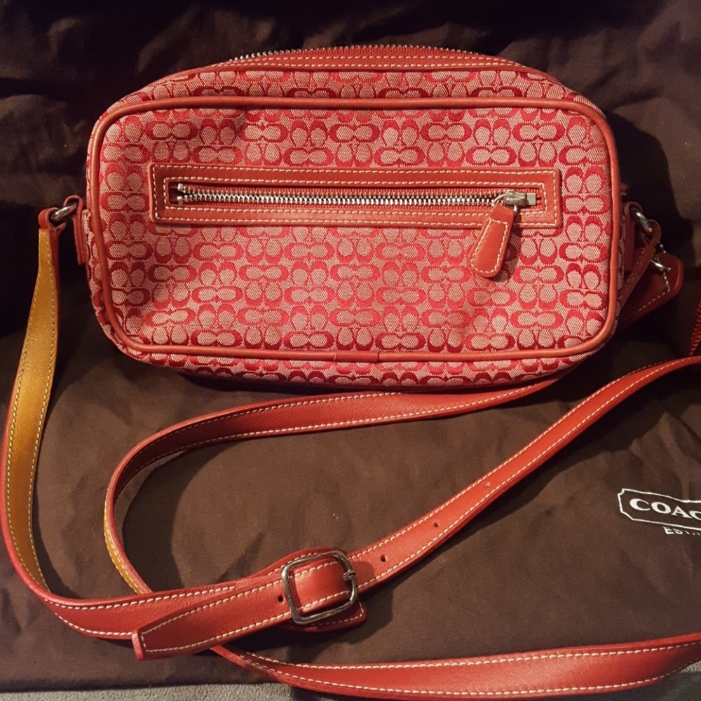 Coach Signature Camera Zipper Bag