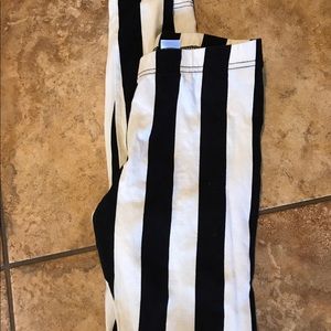 H&M black and white stripe leggings