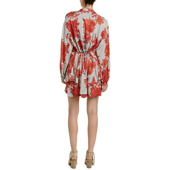 NEW Free People Floral Double-hem Mini Shirt Dress - Picture 6 of 7
