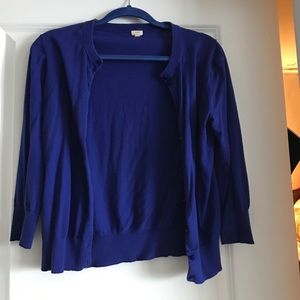 J crew royal blue cardigan size medium
