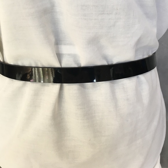 LAST 1 NWT Kate Spade Black Leather Belt Gold Bow - Picture 4 of 8