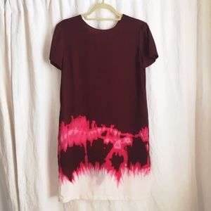Vince Tie-Dye Satin Shift Dress