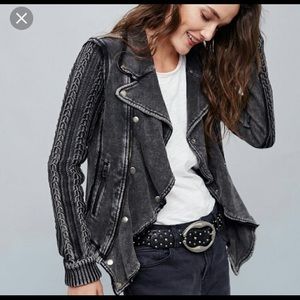 Free people sweater moto jacket