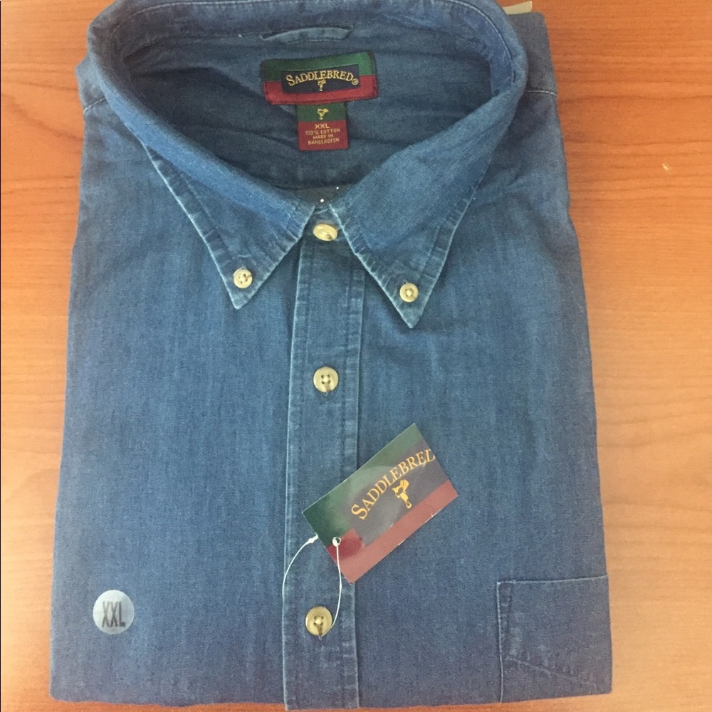 Men's saddlebred button down long sleeve shirt.
