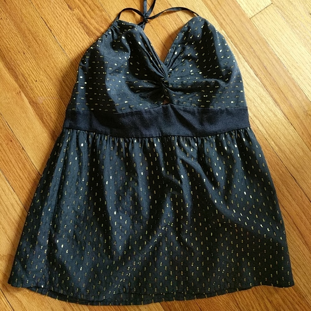 Black and gold French Connection halter