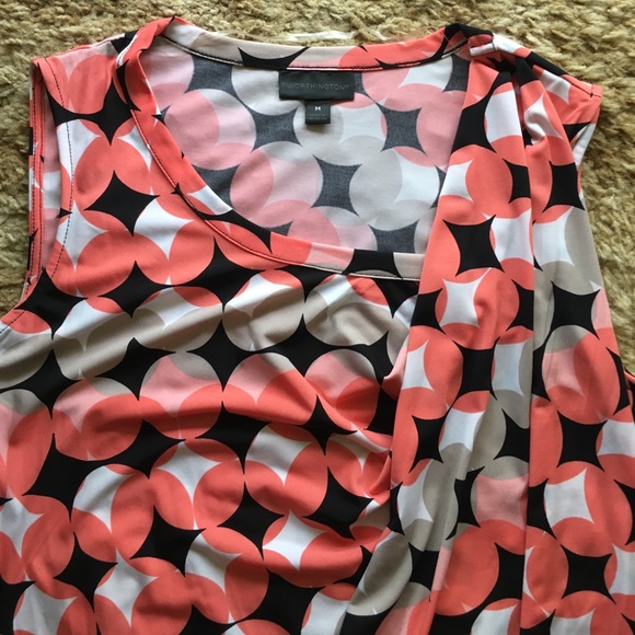 Worthington Orange Circle Blouse - Picture 2 of 3