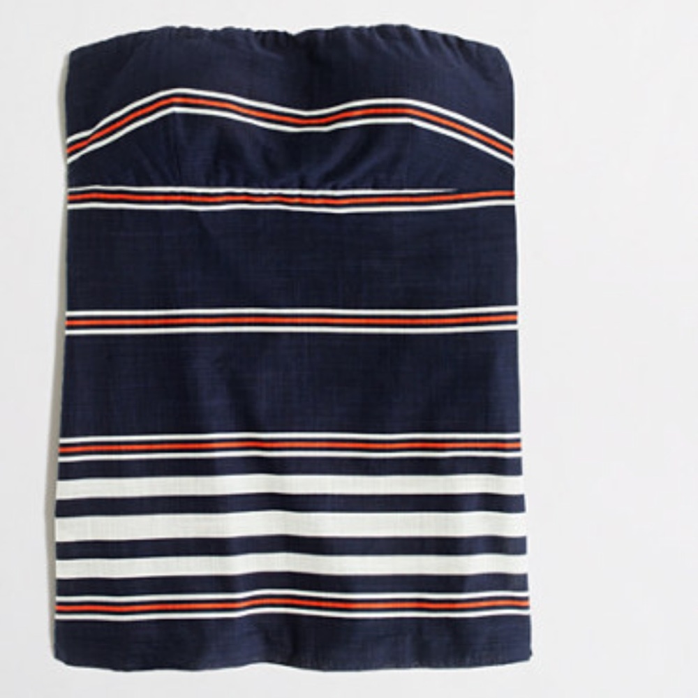 J Crew Stripe Strapless Top