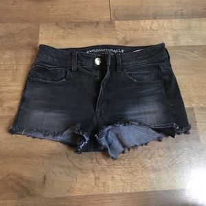 American eagle super stretch black shorts