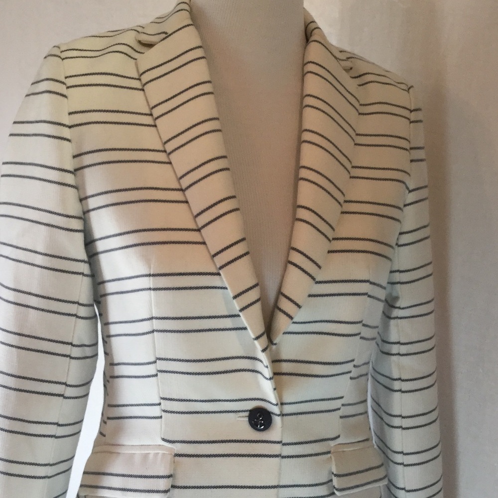 KENAR Single Breasted Navy Blue Stripe Jacket