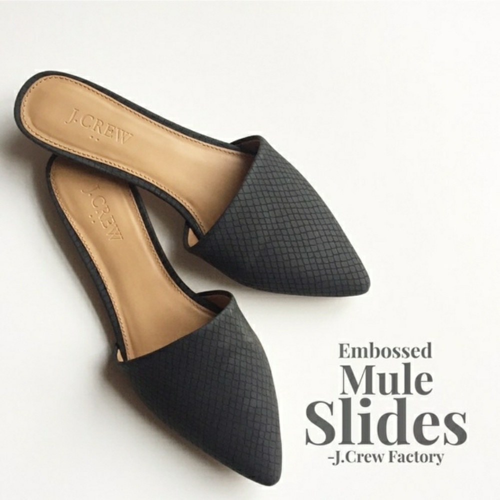 Jcrew embossed Mule BNIB
