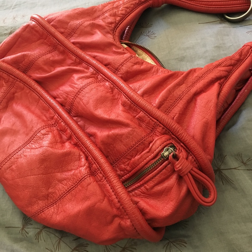 Diesel Red Leather Purse with hidden pocket