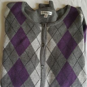 Purple and grey Croft & Barrow cardigan