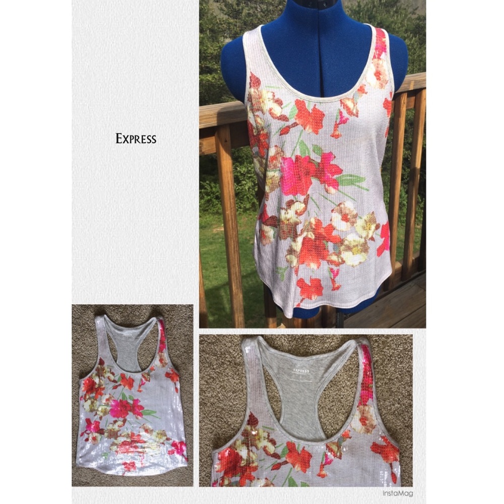 Gorgeous Racerback Sequin Tank by Express