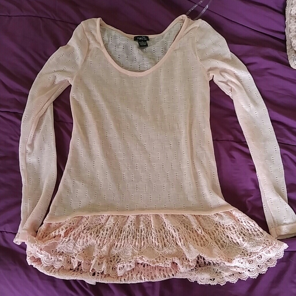 Pink lace sweater