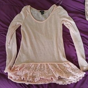 Pink lace sweater
