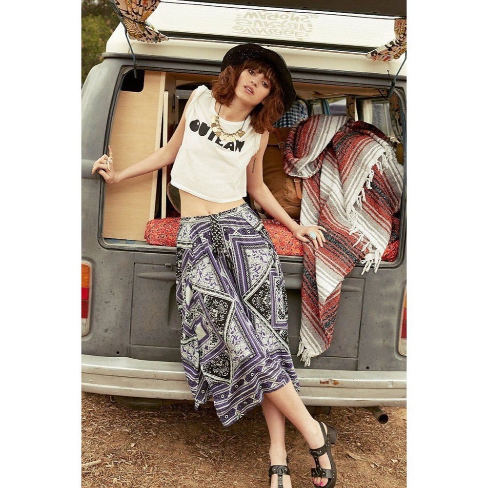 UO Printed Midi Skirt