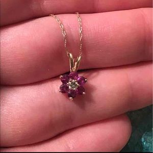 14k Ruby & Diamond Pendant & 10k Chain!