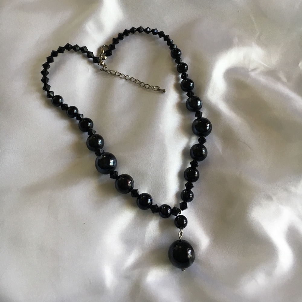 Black beaded necklace