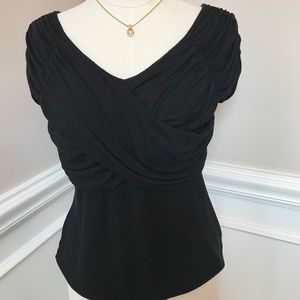 WHBM Stretchy Black Dressy Top - Sz L