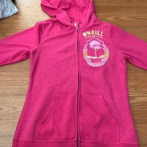 O'Neill pink zip up hoodie