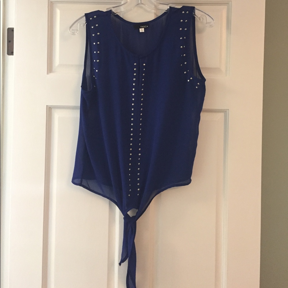 Embellished tank top. Size Large but fits like Med