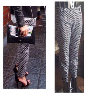 H&M Cropped Black & White Pants