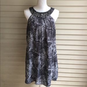 NWT WHBM Animal Print Jeweled Dress