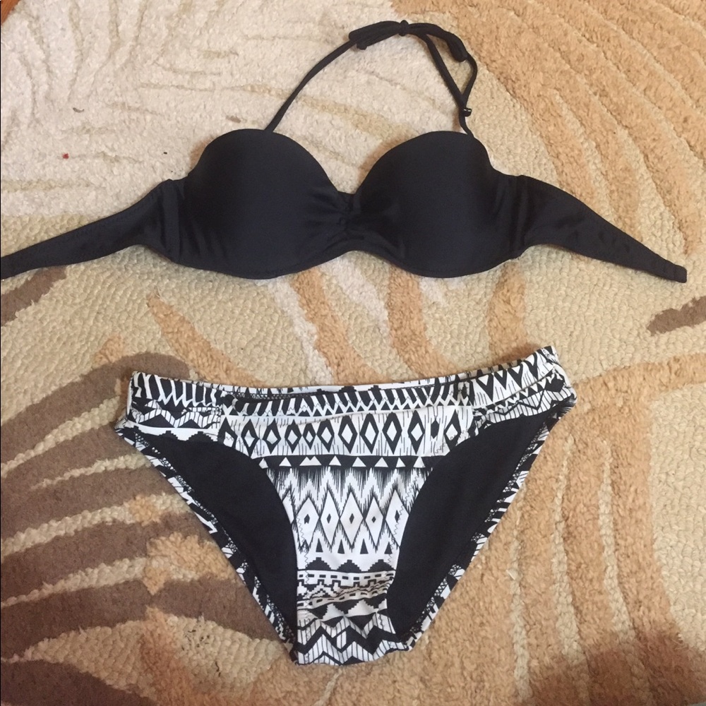 Black and White Aztec Bikini