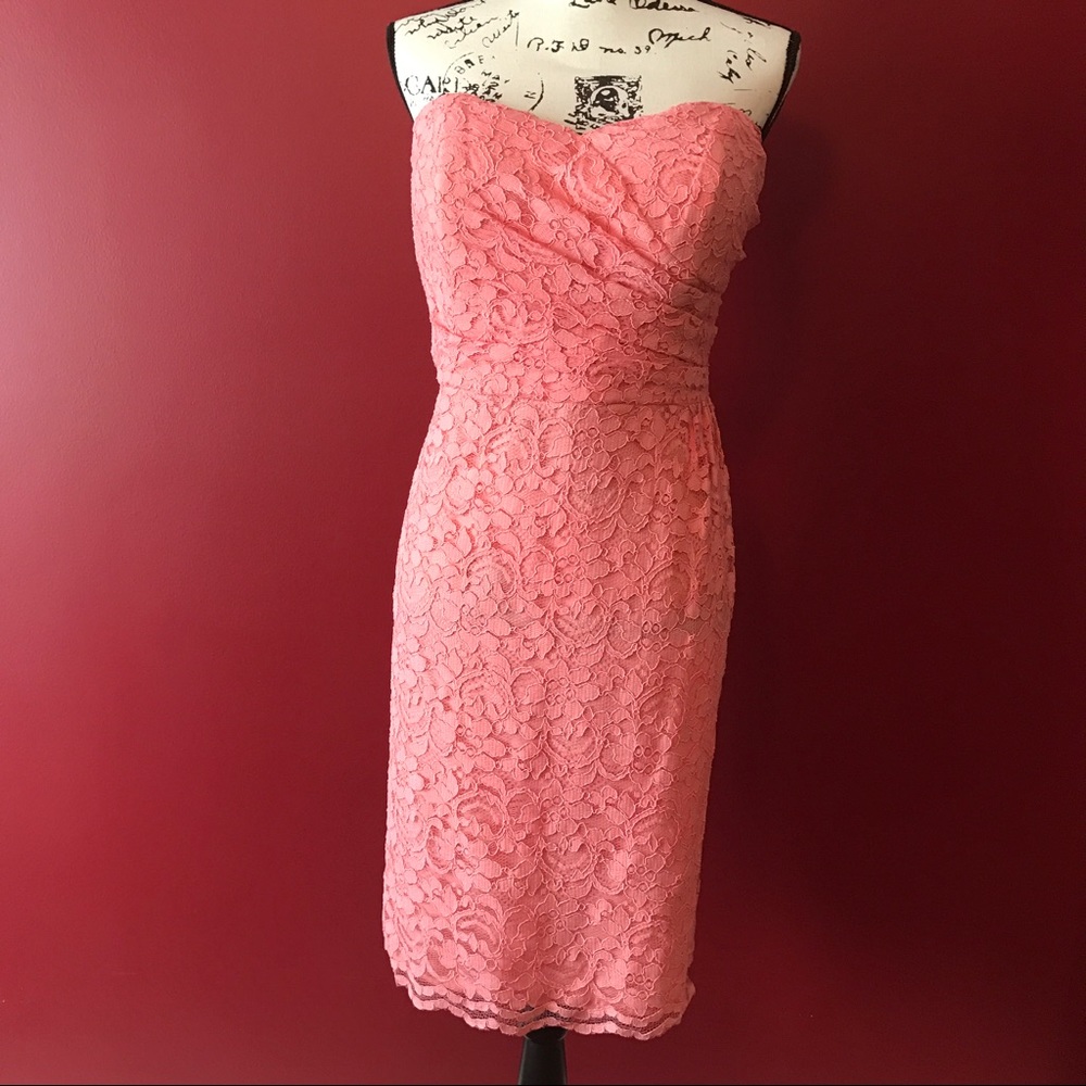 Coral Lace Bridesmaid's Dress