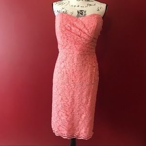 Coral Lace Bridesmaid's Dress