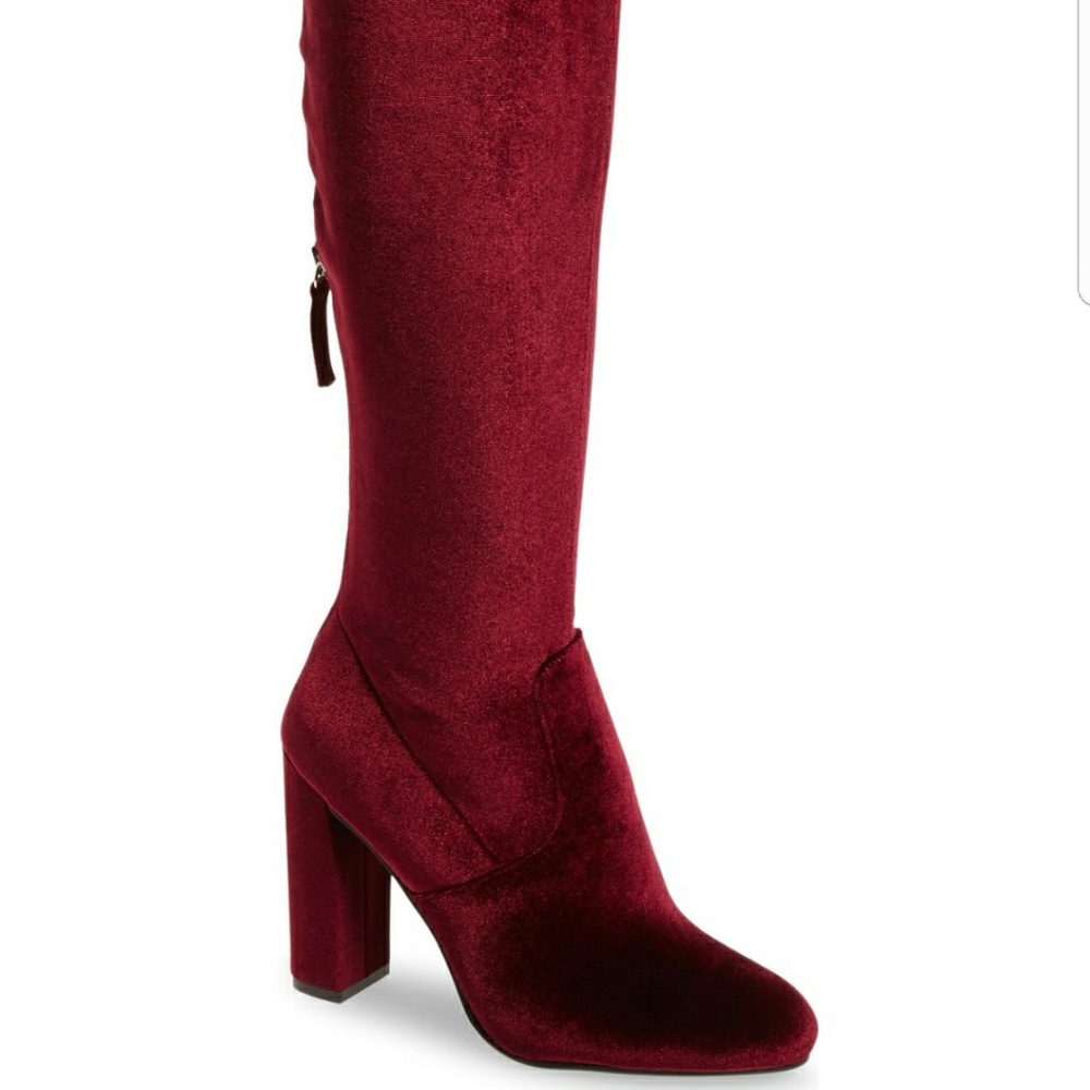 Steve madden thigh high EMOTIONS boots in burgundy