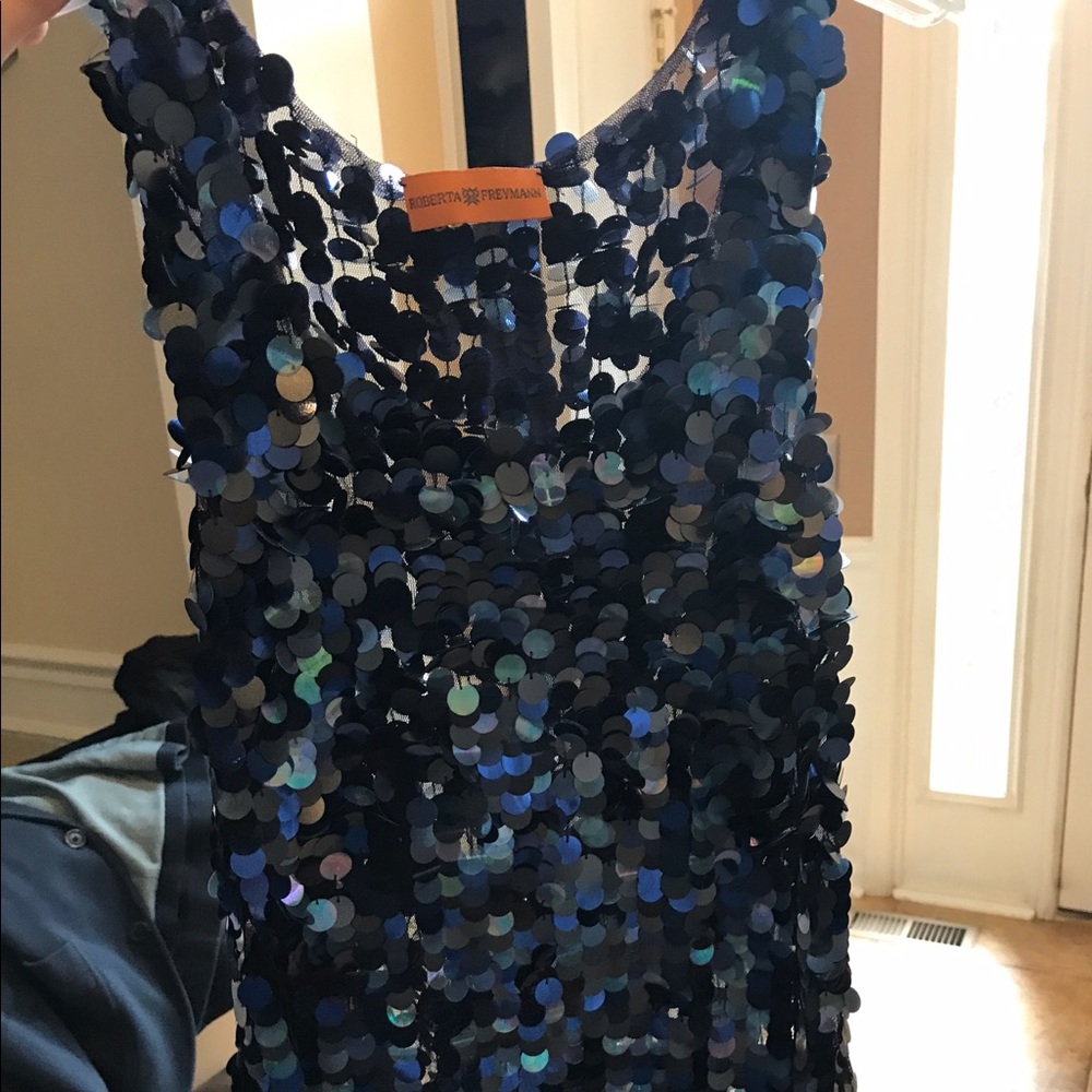 Authentic Roberta Freymann Blue Sequin Dress
