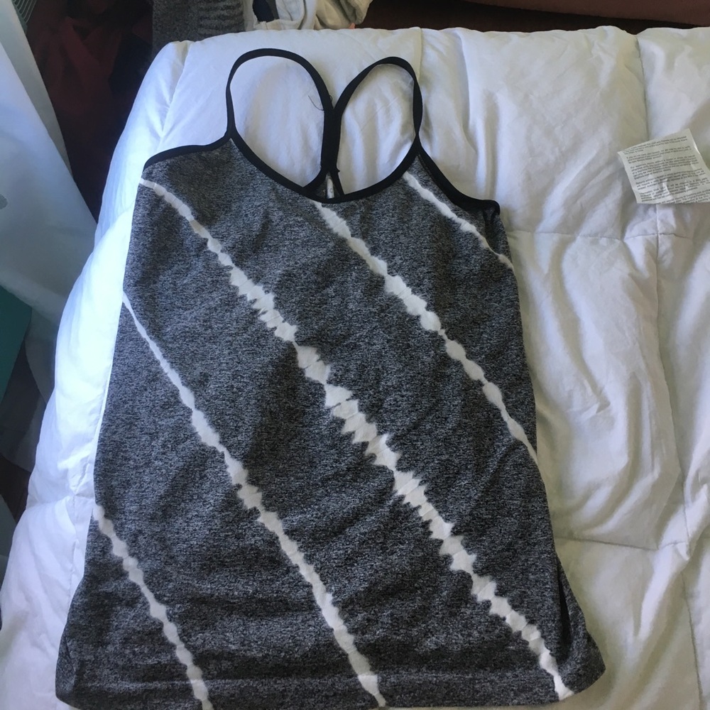 NEVER WORN! Fitted gray and white workout tank