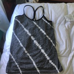 NEVER WORN! Fitted gray and white workout tank