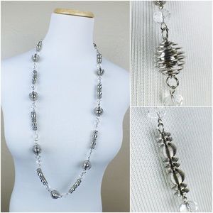 Celestial Silver Spring Long Art Fashion Necklace