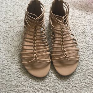 Tan gladiator sandals
