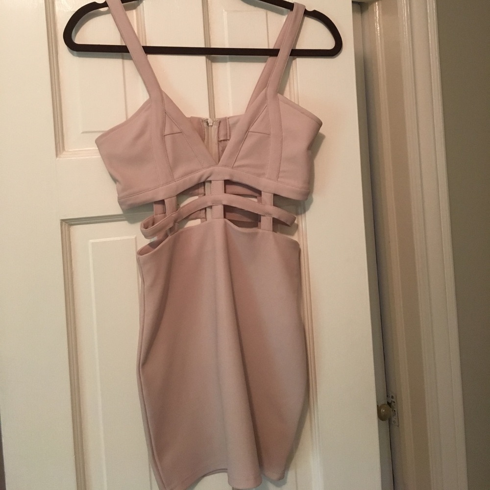 Nude cut out dress