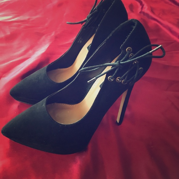 Black Suede High Heels - Picture 1 of 3