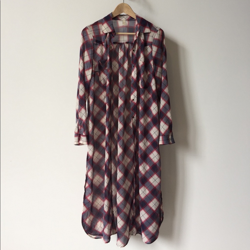 Free People Plaid Tunic